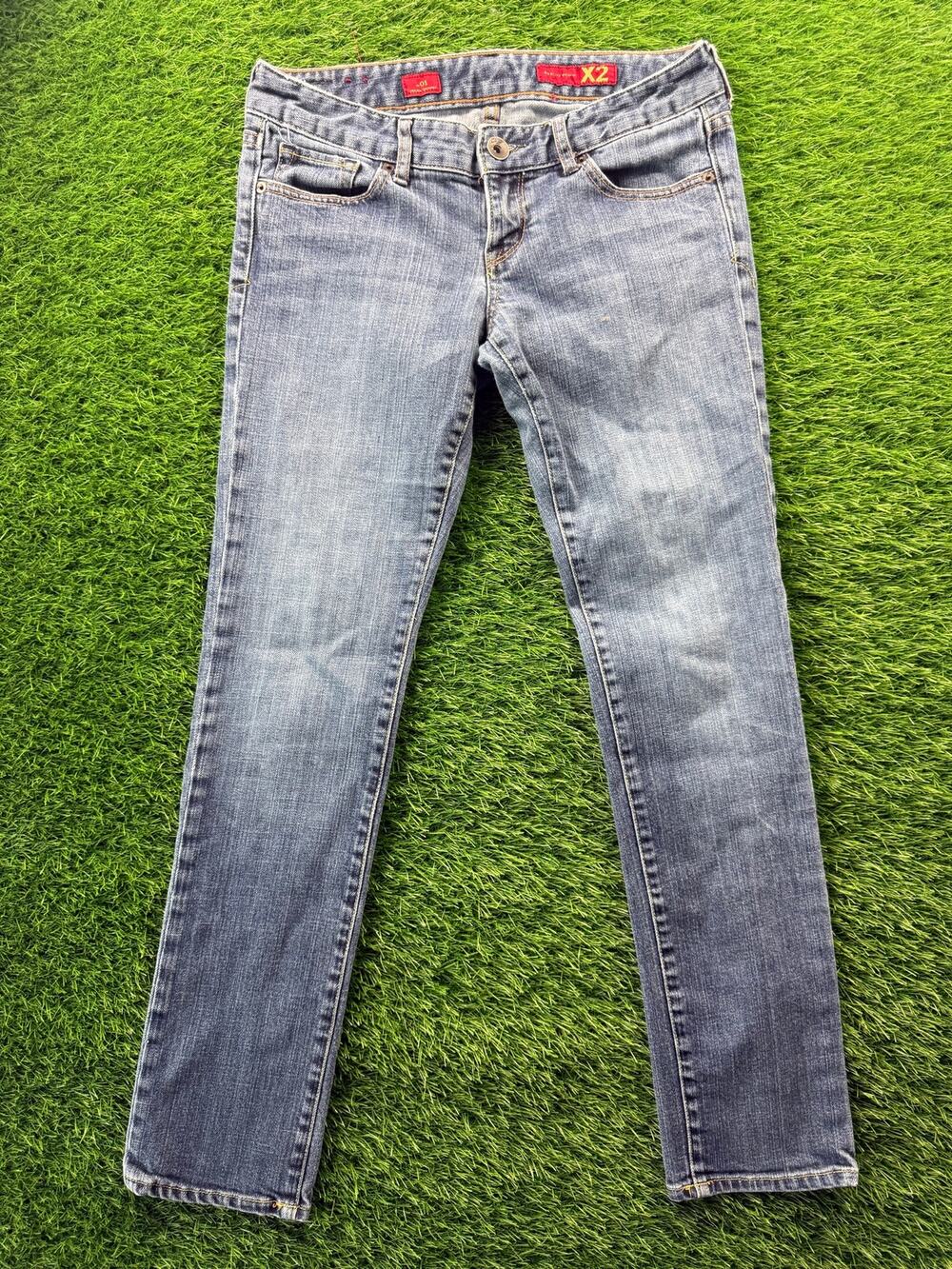 X2 Quality Denim Womens Jeans Size 6R Zelda Skinny Leg Low Rise Blue Stretch Y2K